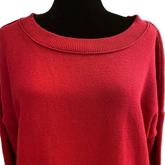 J. Jill Raspberry Cotton Blend Crewneck Sweater Size XL - Picture 2 of 12